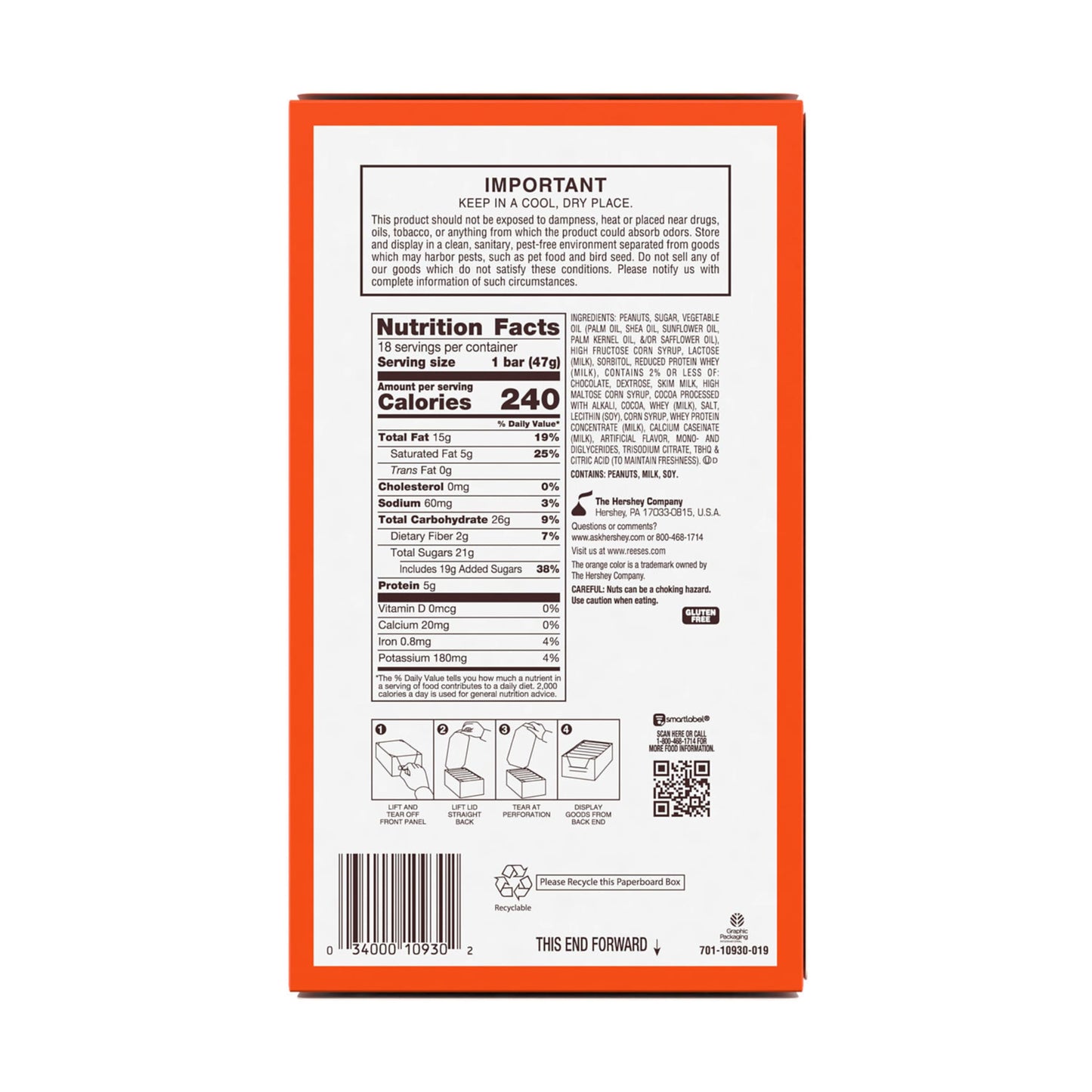 Reese's NUTRAGEOUS Candy Bar (1.66-Ounce, Pack of 18) by Reese's