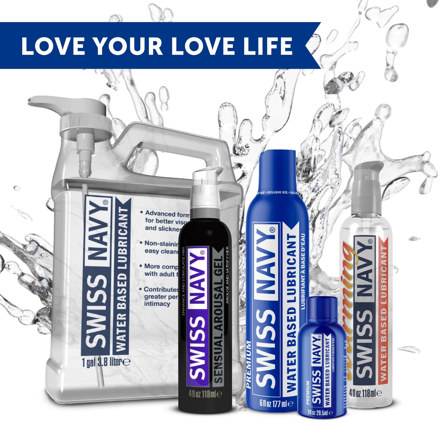 Swiss Navy Premium Water Based Lubricant, Personal Sex Lube for Men, Women, and Couples