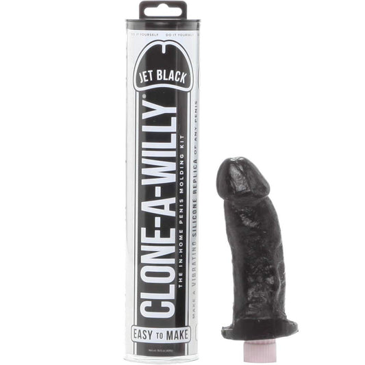 Clone-a-willy kit jet black skin vibrating