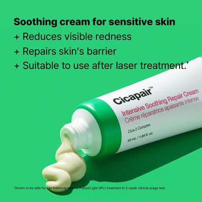 DR.JART+ Cicapair Intensive Soothing Repair Cream 1.69 fl oz (50ml) - Hydrating & Calming Formula for Sensitive Skin, Dermatologist Tested, Paraben-Free, Sulfate-Free