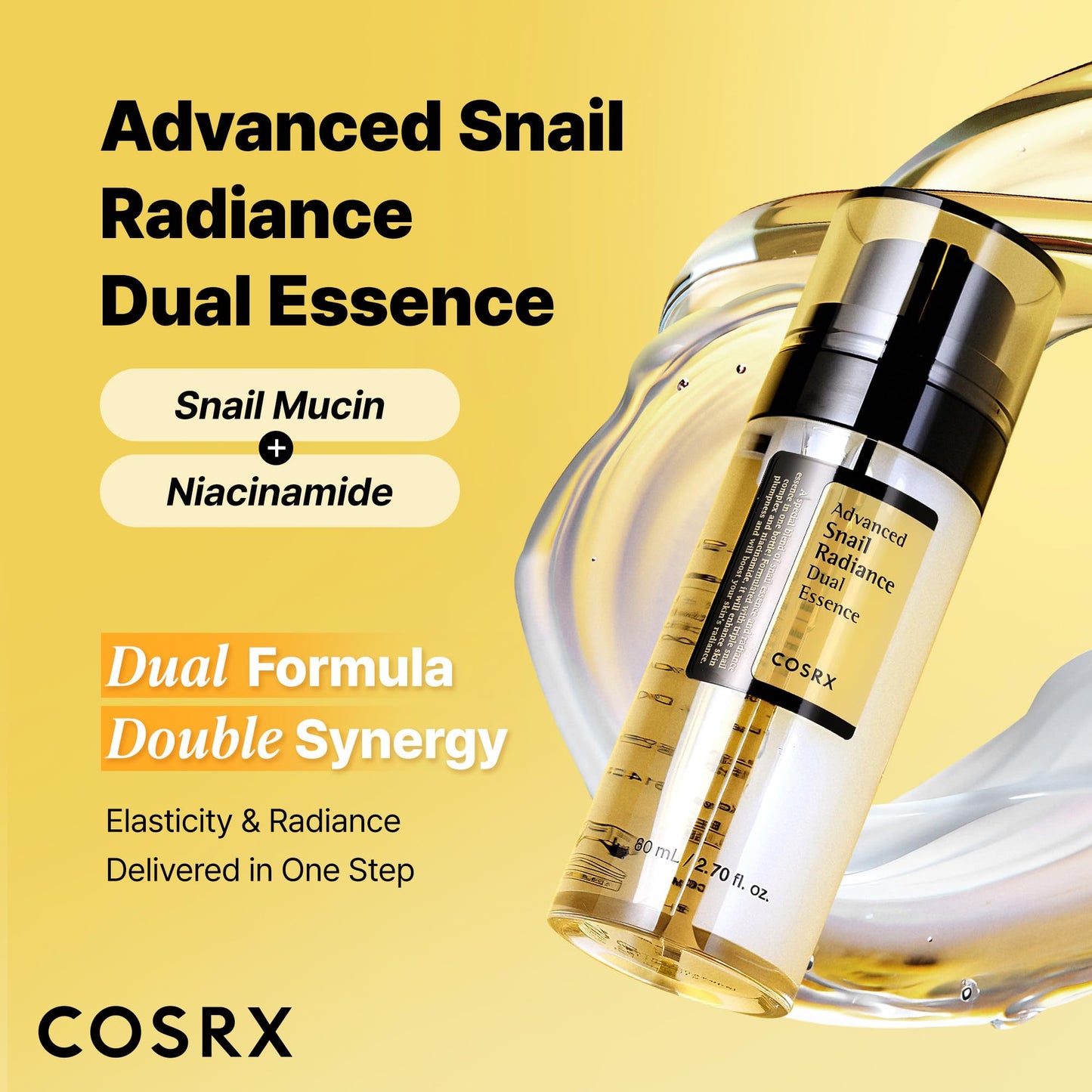 COSRX Advanced Snail Radiance Dual Essence – 80 mL / 2.7 fl. oz | Brightening & Hydrating Korean Skincare