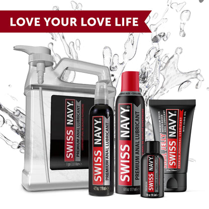 Swiss Navy Premium Silicone Lubricant for Anal Play with Clove Scent and Soothing Sensation, 16 oz