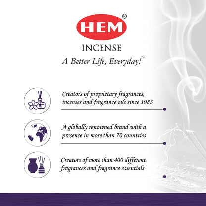 Hem Vanilla Incense Sticks (6 Packets Of 20 Sticks Each)