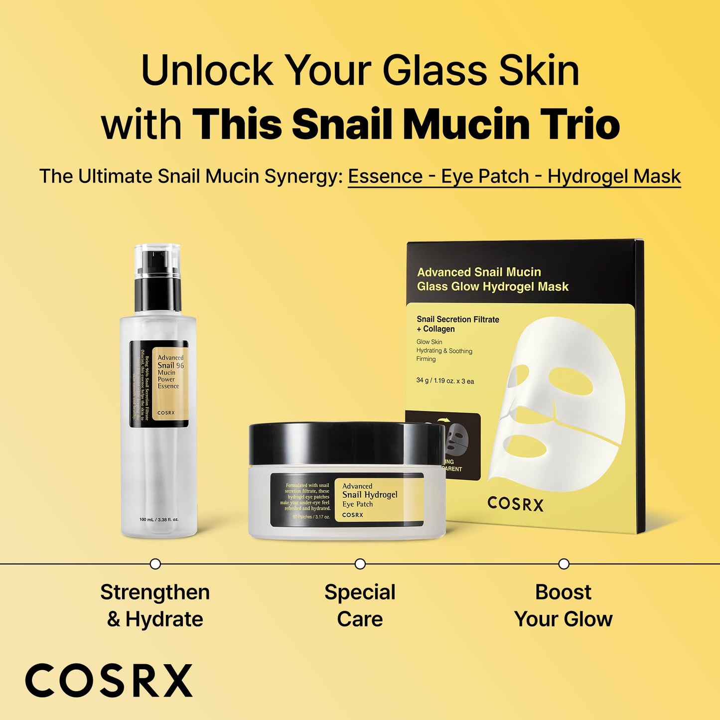 Advanced Snail Hydrogel Eye Patch by Cosrx for Unisex - 60 Pc Patches