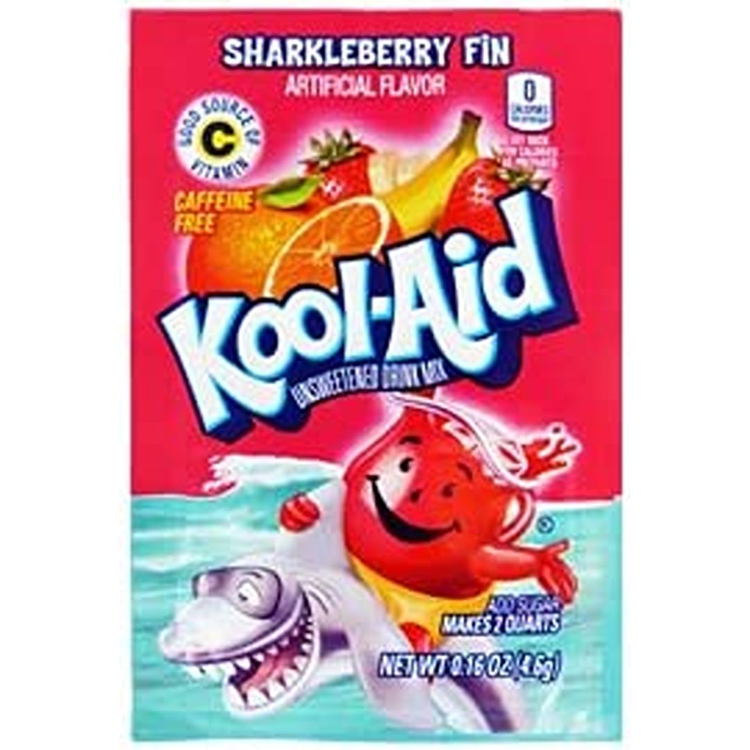 Kool-aid Sharkleberry Unsweetened Soft Drink Mix 0.15-ounce Envelopes (Pack of 48)
