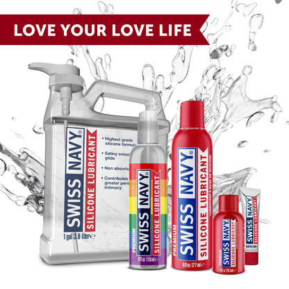 Swiss Navy Premium Silicone-Based Personal Lubricant & Lubricant Sex Gel For Couples, 1 Gallon