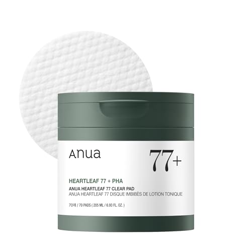 ANUA Heartleaf 77 Toner Pad 70 Sheets, PHA Dead Skin Care Low pH Daily Toner Pad exfoliating