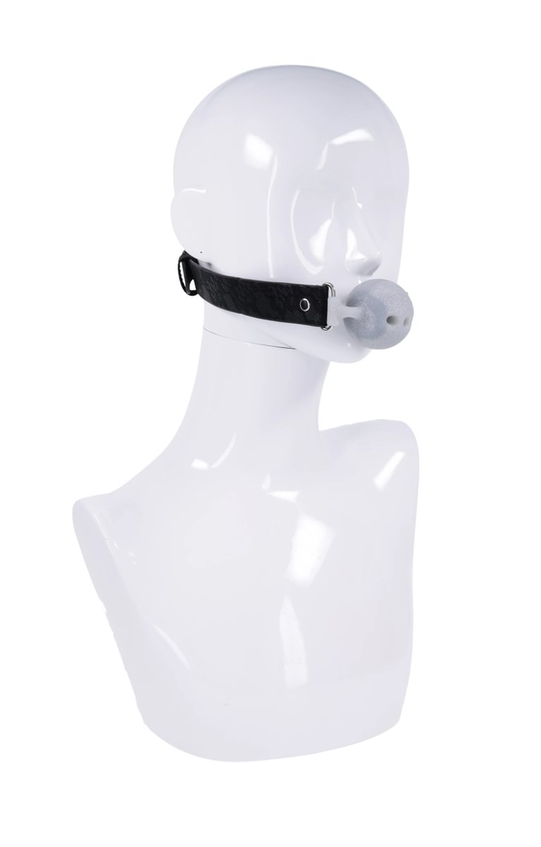 Lace Silicone Breathable Ball Gag - Black