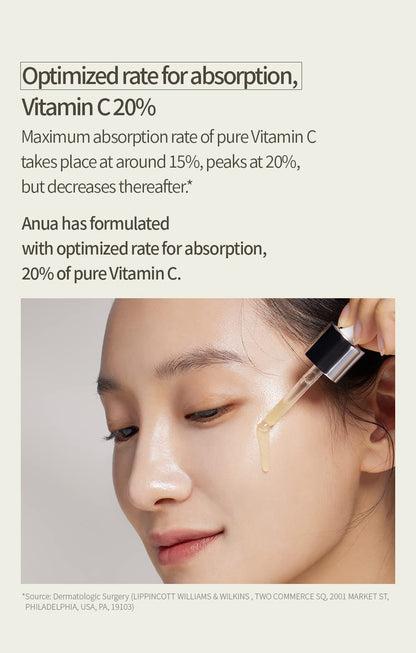 ANUA Green Lemon Vitamin C Serum with Vitamin E, Hyaluronic & Ferulic Acid (0.67 fl.oz / 20ml)