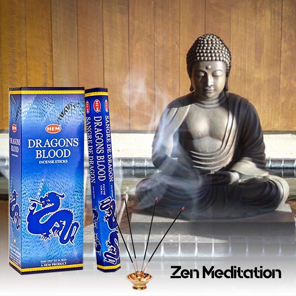 120 Incense Sticks Bulk Pack, HEM, Zen Aromatherapy, 6 Boxes of 20 Sticks -Dragon's Blood Blue